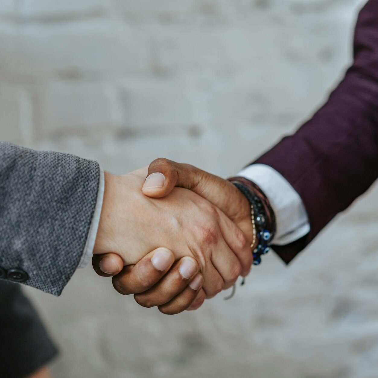 close up shot of a handshake